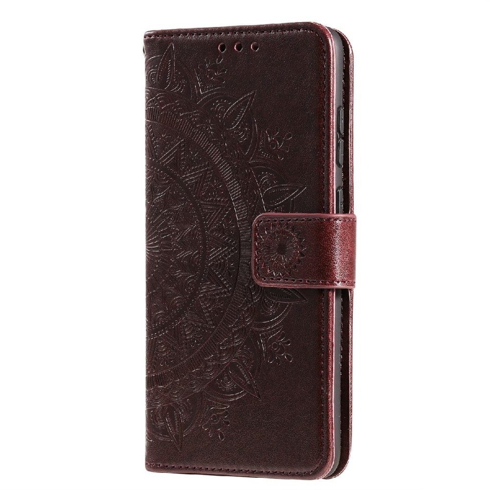  Samsung Galaxy A03s Fodral Mandala Läder Brun