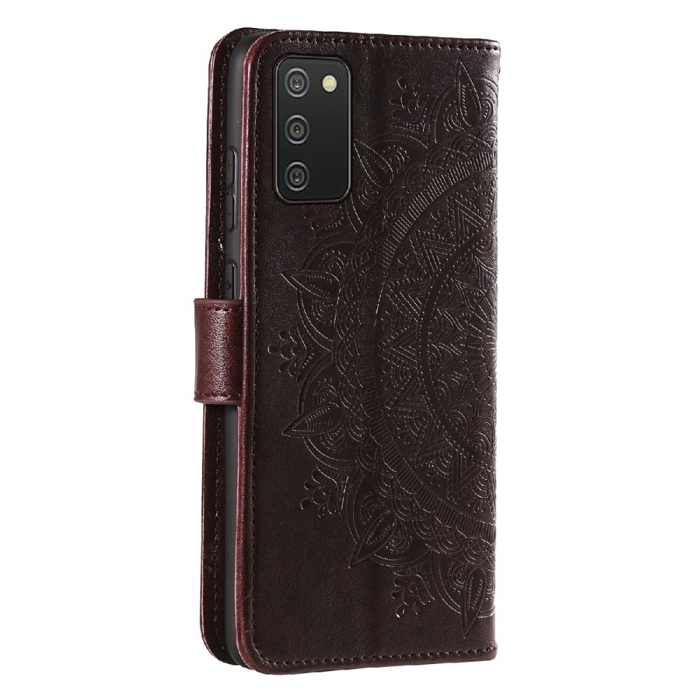  Samsung Galaxy A03s Fodral Mandala Läder Brun