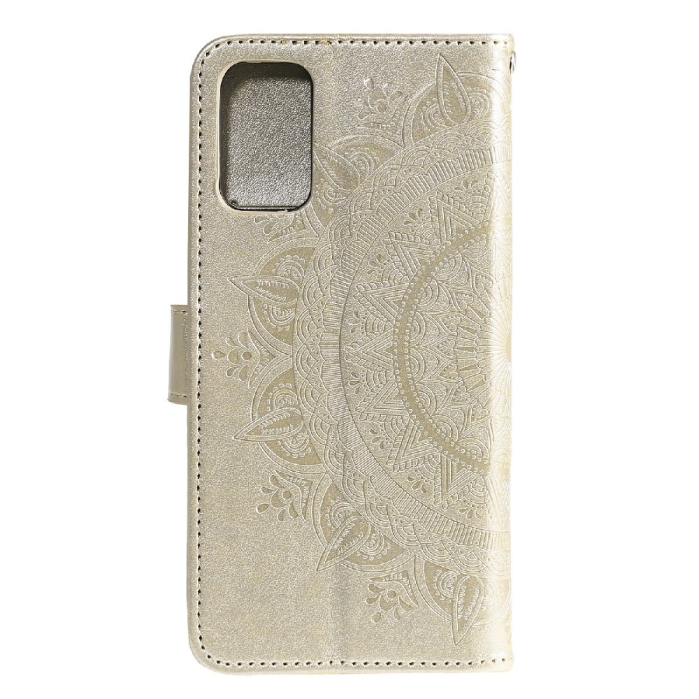  Samsung Galaxy A03s Fodral Mandala Läder Guld
