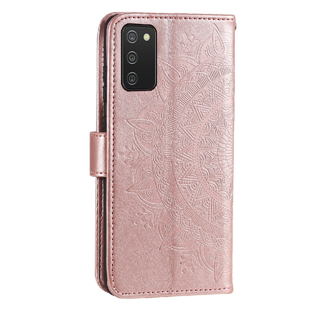  Samsung Galaxy A03s Fodral Mandala Läder Roséguld