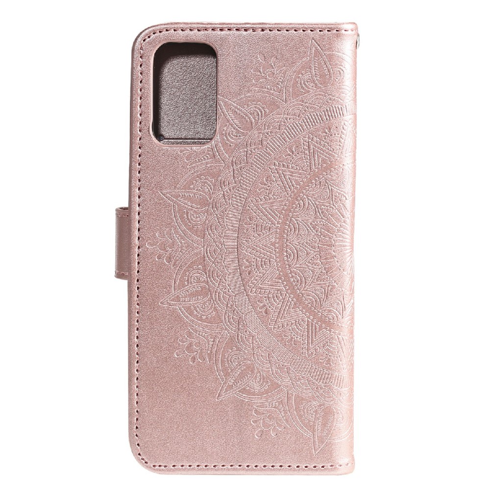  Samsung Galaxy A03s Fodral Mandala Läder Roséguld