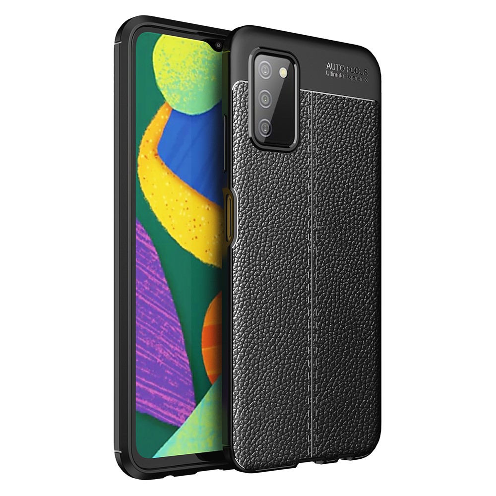  Samsung Galaxy A03s Skal Litchi Textur TPU Svart