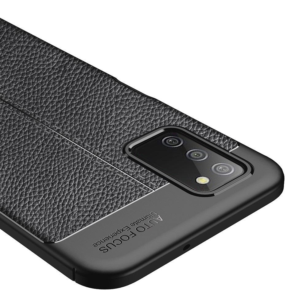  Samsung Galaxy A03s Skal Litchi Textur TPU Svart