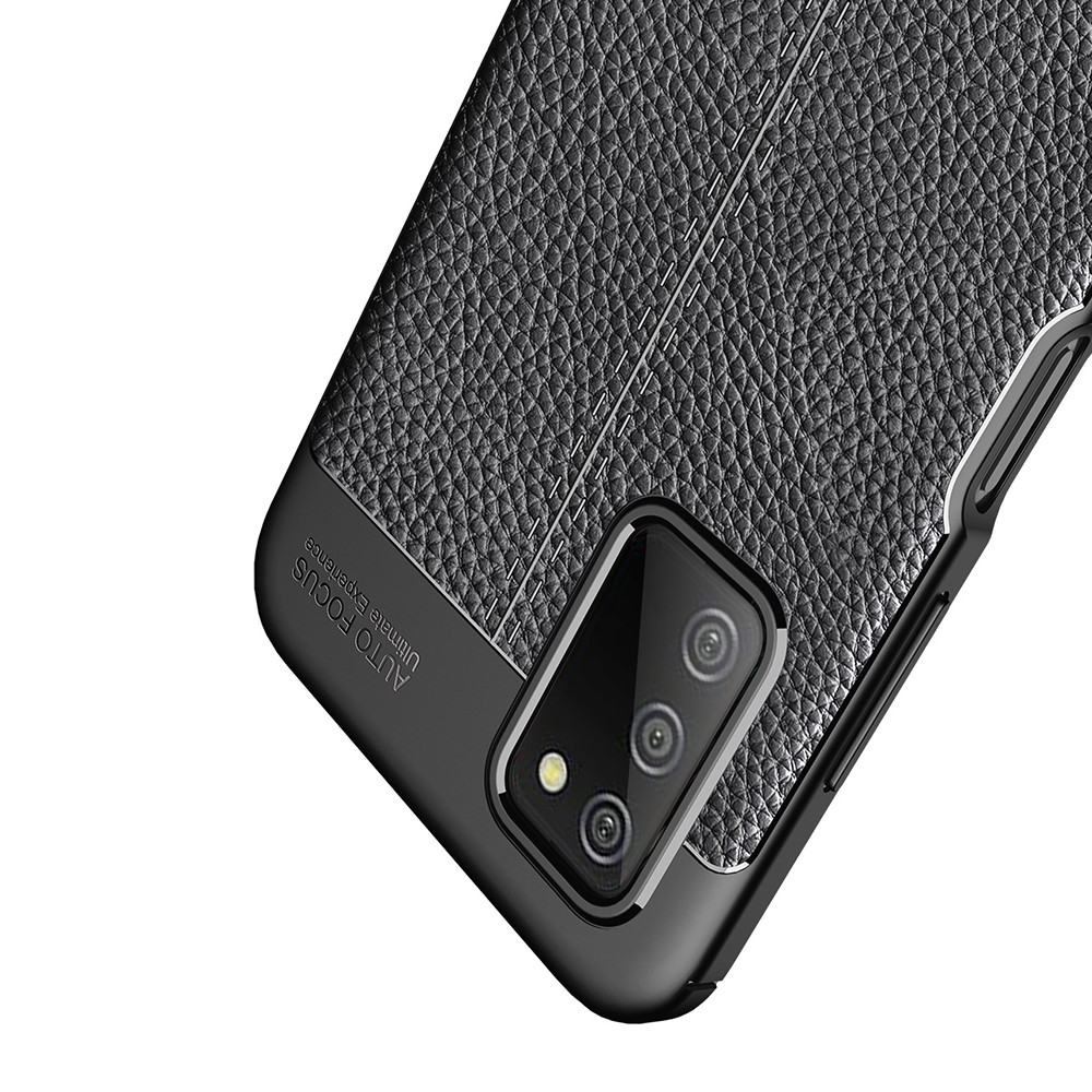  Samsung Galaxy A03s Skal Litchi Textur TPU Blå