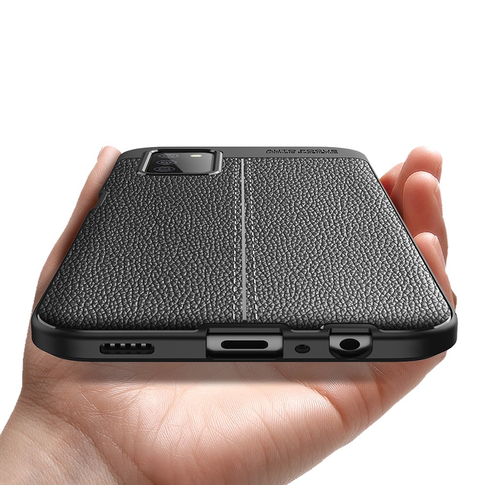  Samsung Galaxy A03s Skal Litchi Textur TPU Blå