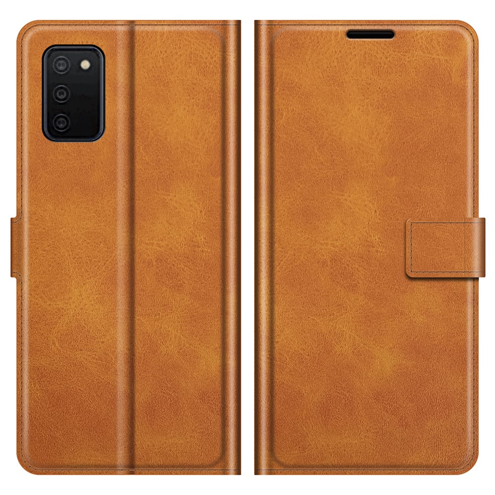  Samsung Galaxy A03s Fodral Läder Ljus Brun