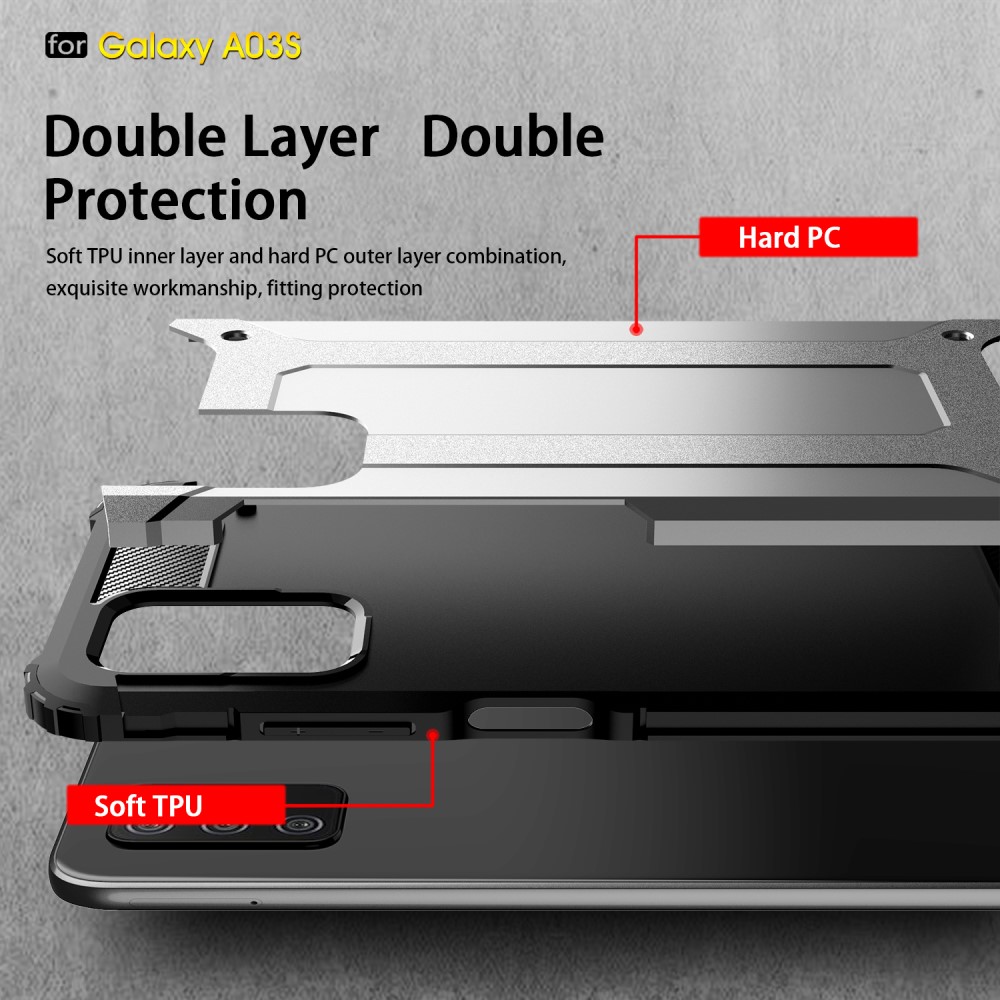  Samsung Galaxy A03s Skal Shockproof Armor Hybrid Guld