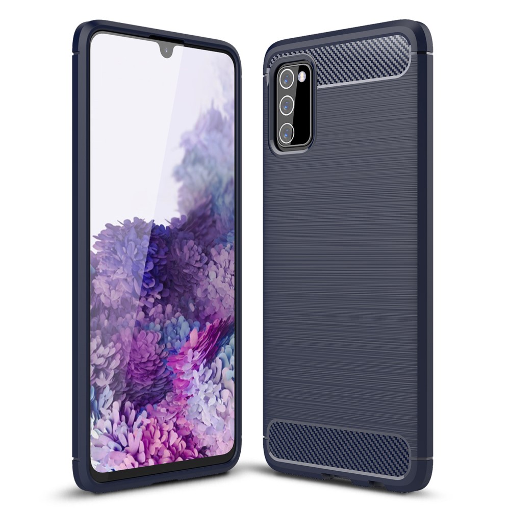 Samsung Galaxy A03s Skal Borstad Stål Textur Blå