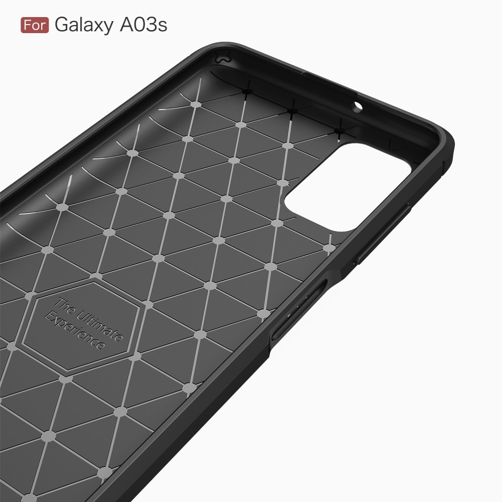  Samsung Galaxy A03s Skal Borstad Stål Textur Blå