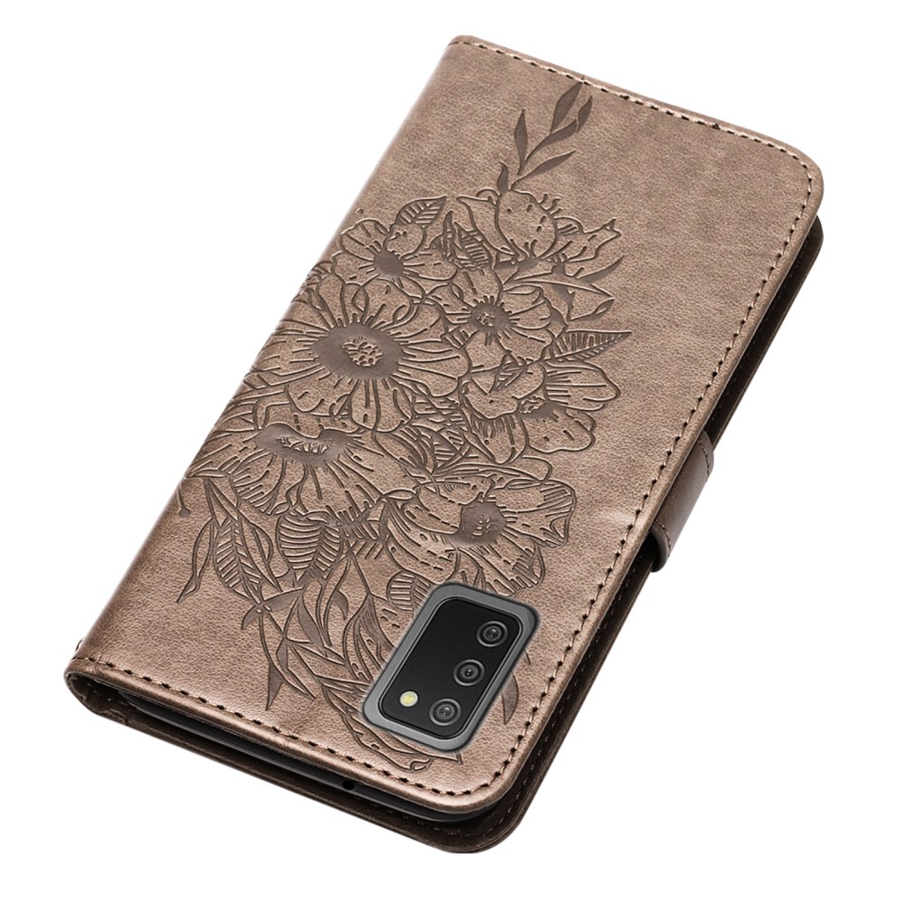 Samsung Galaxy A03s Fodral Tryckt Butterfly Grå