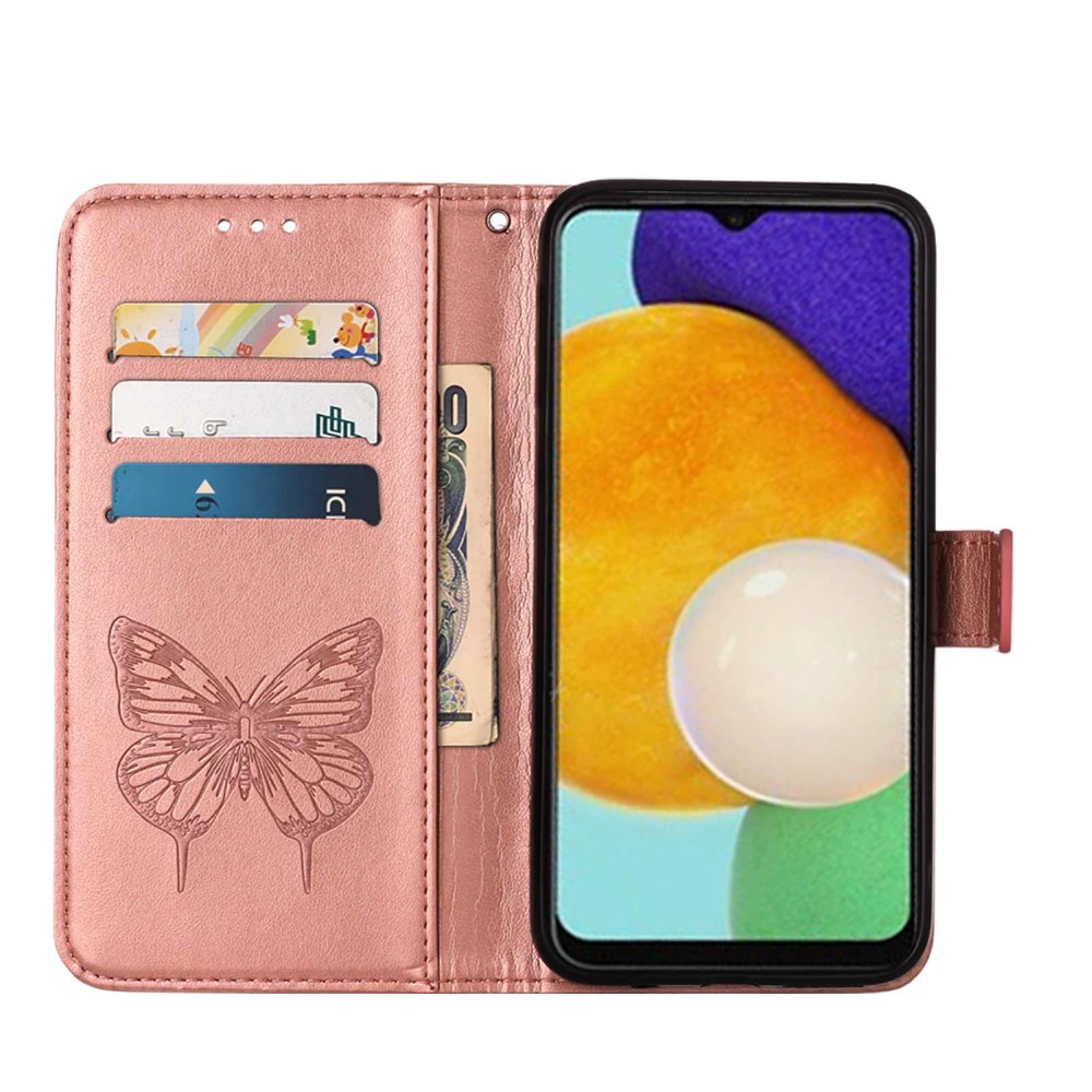  Samsung Galaxy A03s Fodral Tryckt Butterfly Roséguld