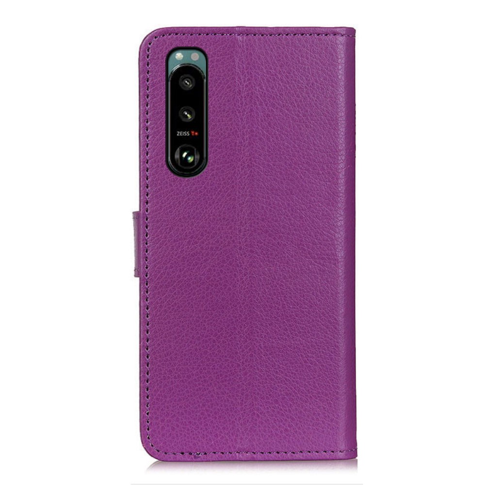  Sony Xperia 5 III Fodral Litchi Textur Lila