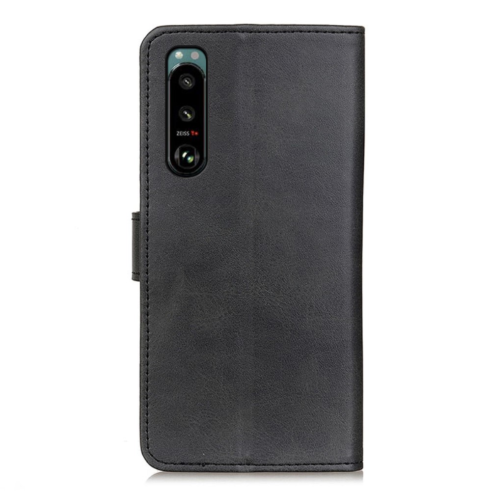  Sony Xperia 5 III Fodral Solid Läder Svart