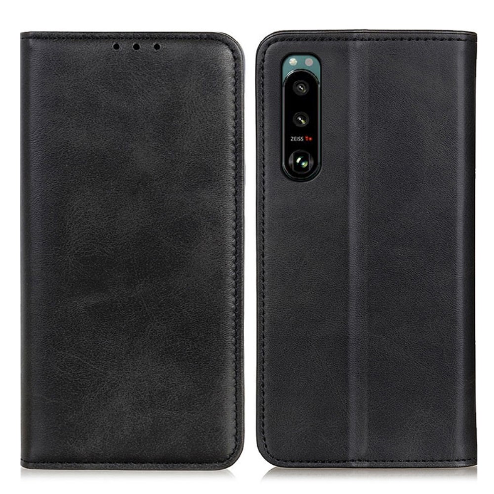  Sony Xperia 5 III Flip Fodral Split Läder Svart