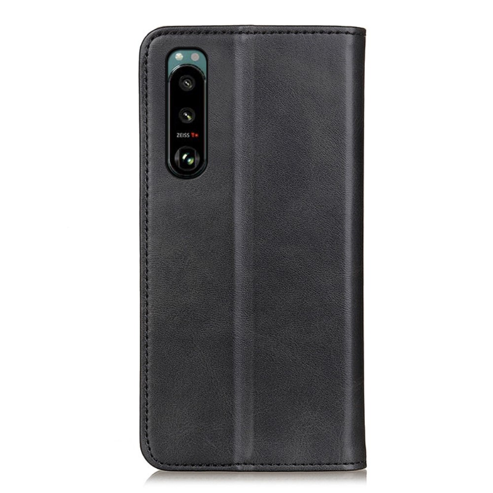  Sony Xperia 5 III Flip Fodral Split Läder Svart