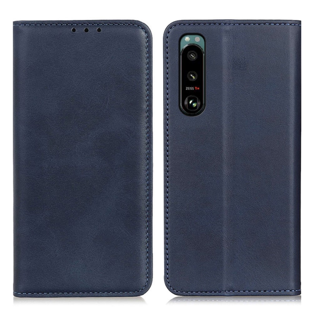  Sony Xperia 5 III Flip Fodral Split Läder Blå