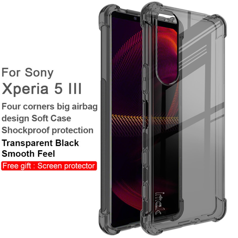IMAK IMAK Sony Xperia 5 III Skal Shockproof TPU + Skärmskydd Tonad Svart