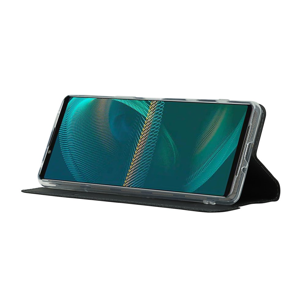  Sony Xperia 5 III Fodral Skin Touch Läder Svart