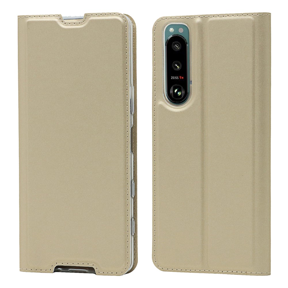  Sony Xperia 5 III Fodral Skin Touch Läder Guld