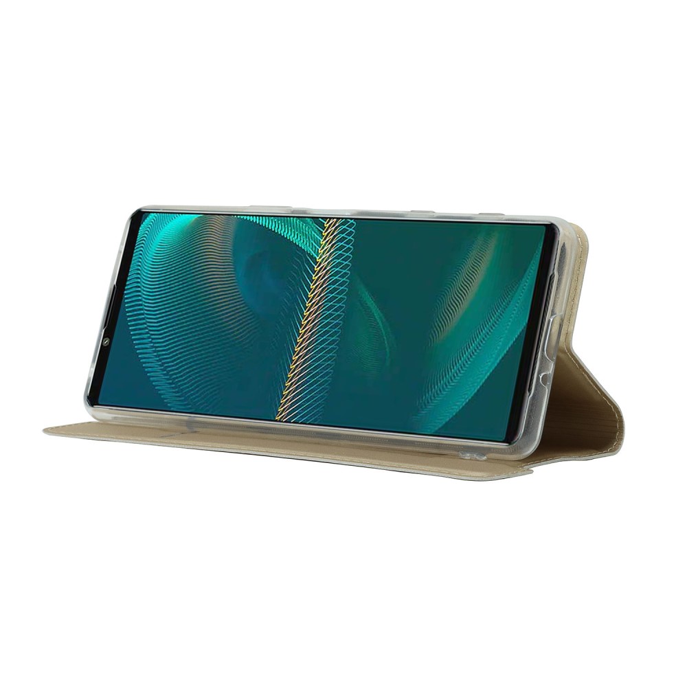  Sony Xperia 5 III Fodral Skin Touch Läder Guld