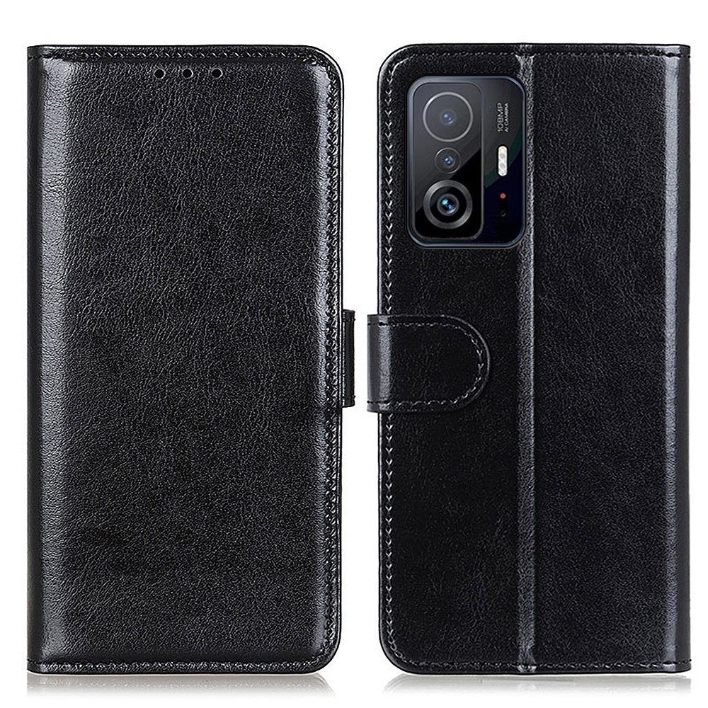  Xiaomi 11T / 11T Pro Fodral Crazy Horse Läder Svart