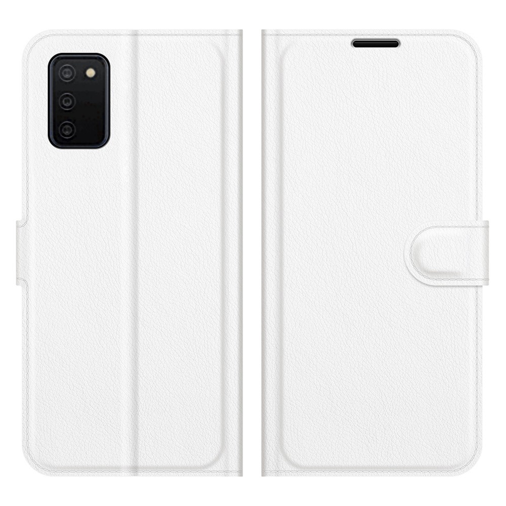  Samsung Galaxy A03s Fodral Litchi Läder Vit