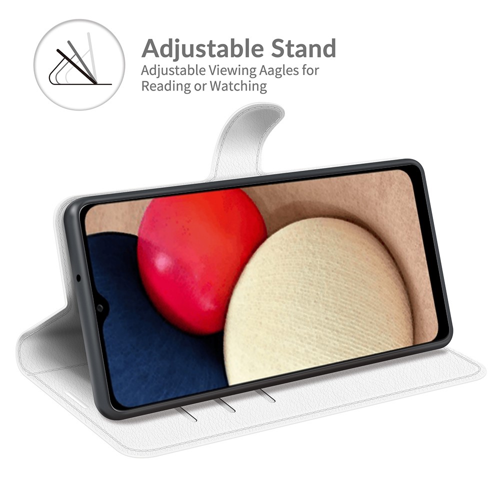  Samsung Galaxy A03s Fodral Litchi Läder Vit