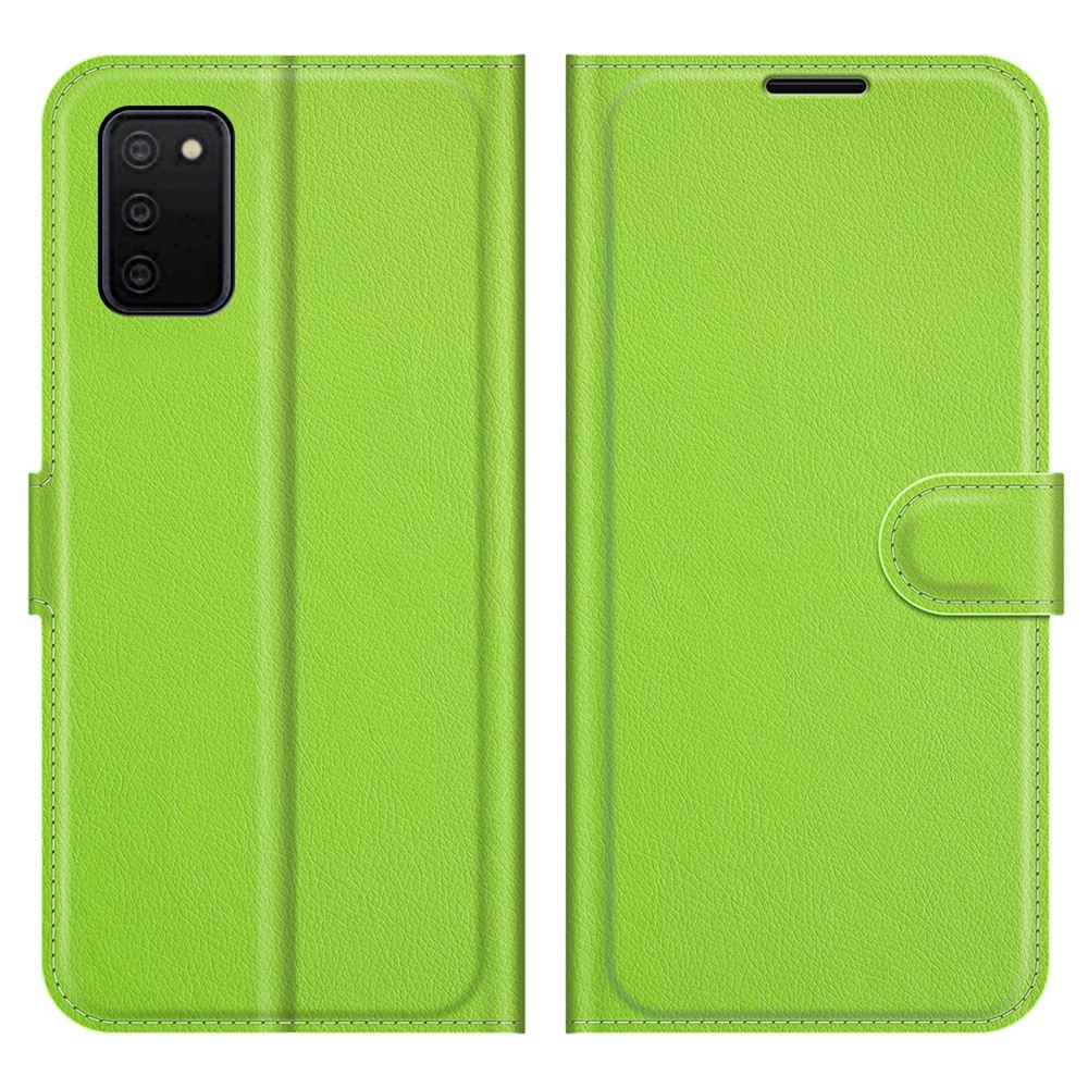  Samsung Galaxy A03s Fodral Litchi Läder Grön
