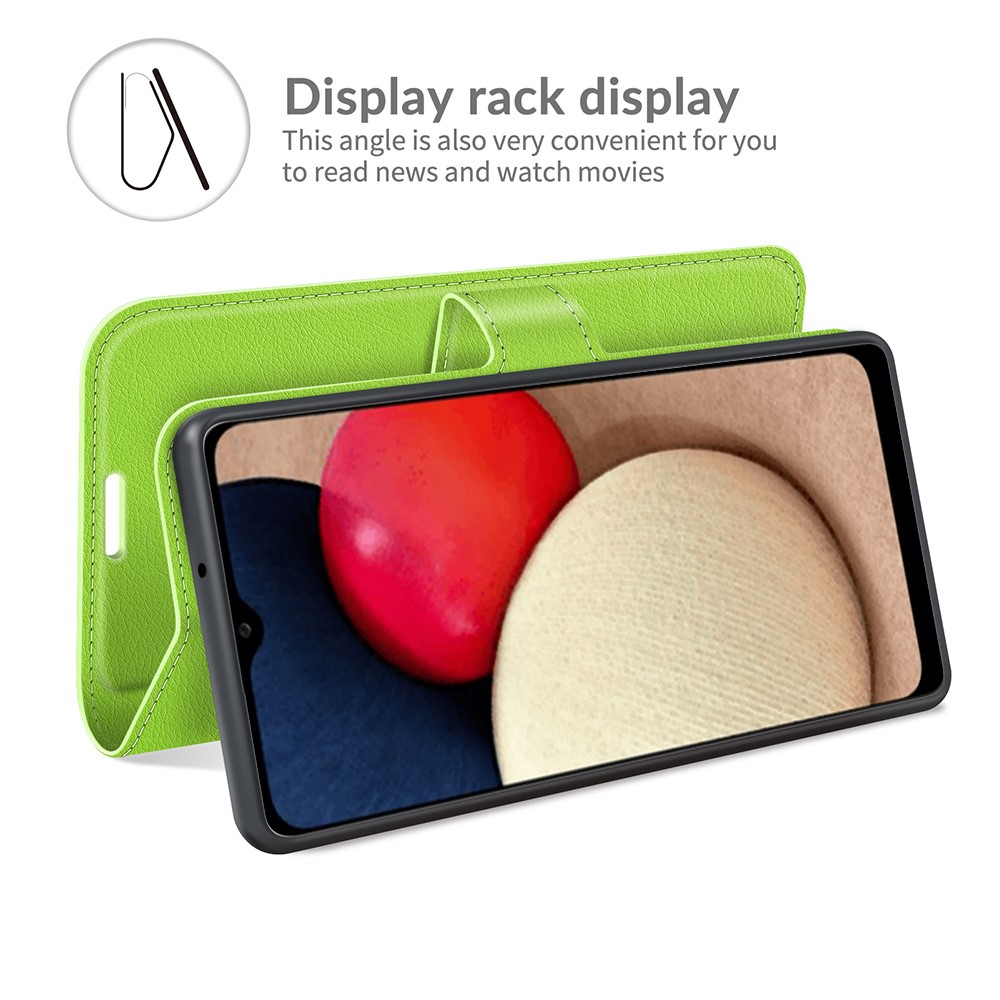  Samsung Galaxy A03s Fodral Litchi Läder Grön