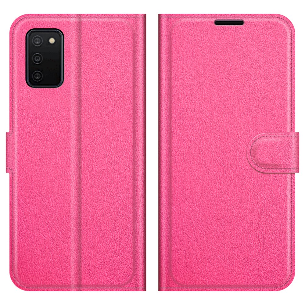  Samsung Galaxy A03s Fodral Litchi Läder Rosa