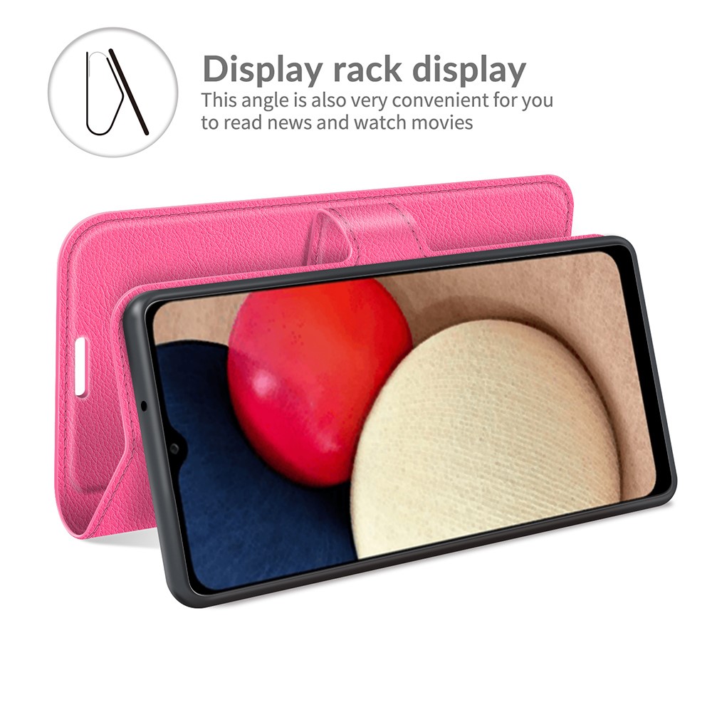  Samsung Galaxy A03s Fodral Litchi Läder Rosa
