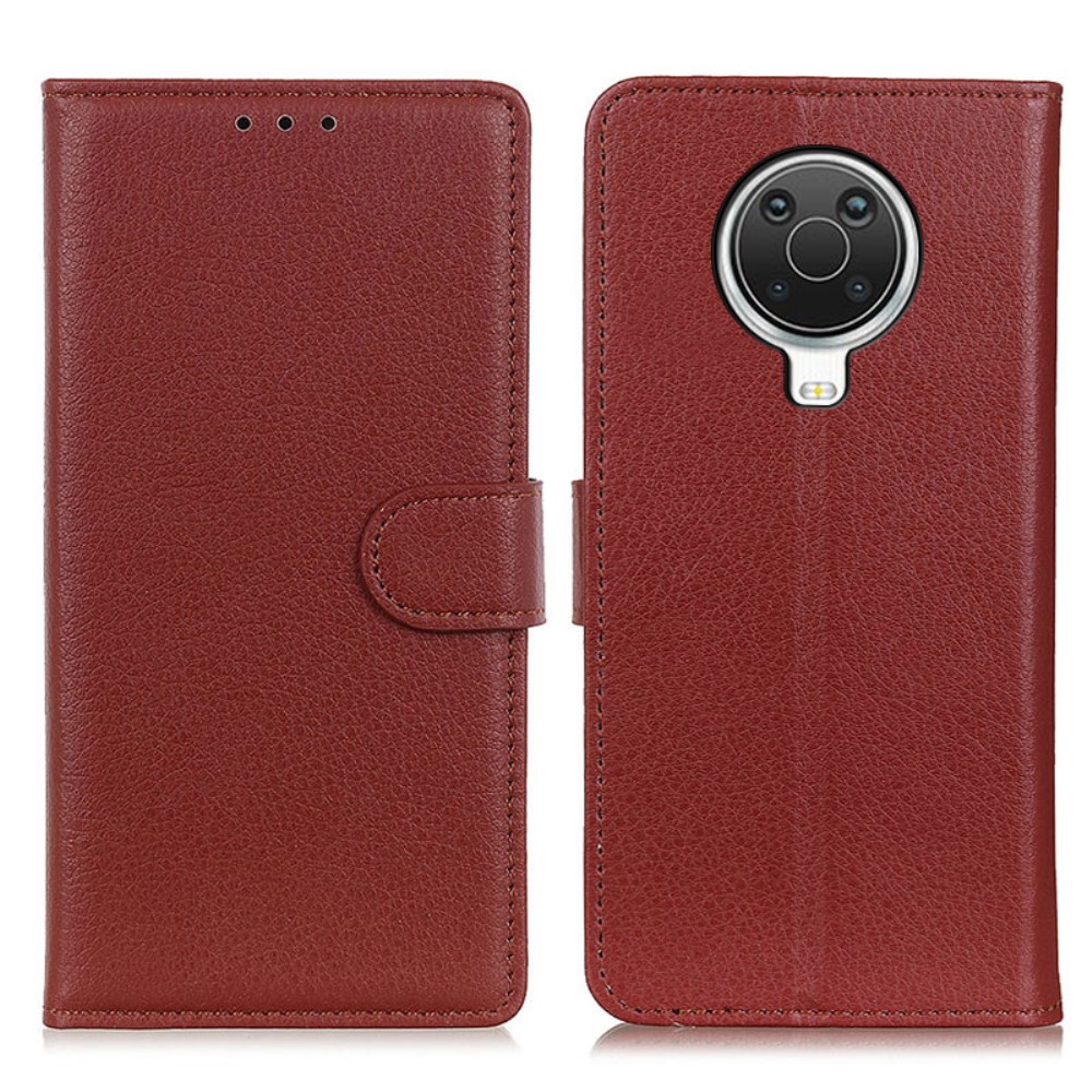  Nokia G10 / G20 Fodral Litchi Läder Brun