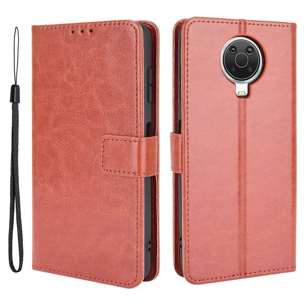  Nokia G10 / G20 Fodral Crazy Horse Läder Brun
