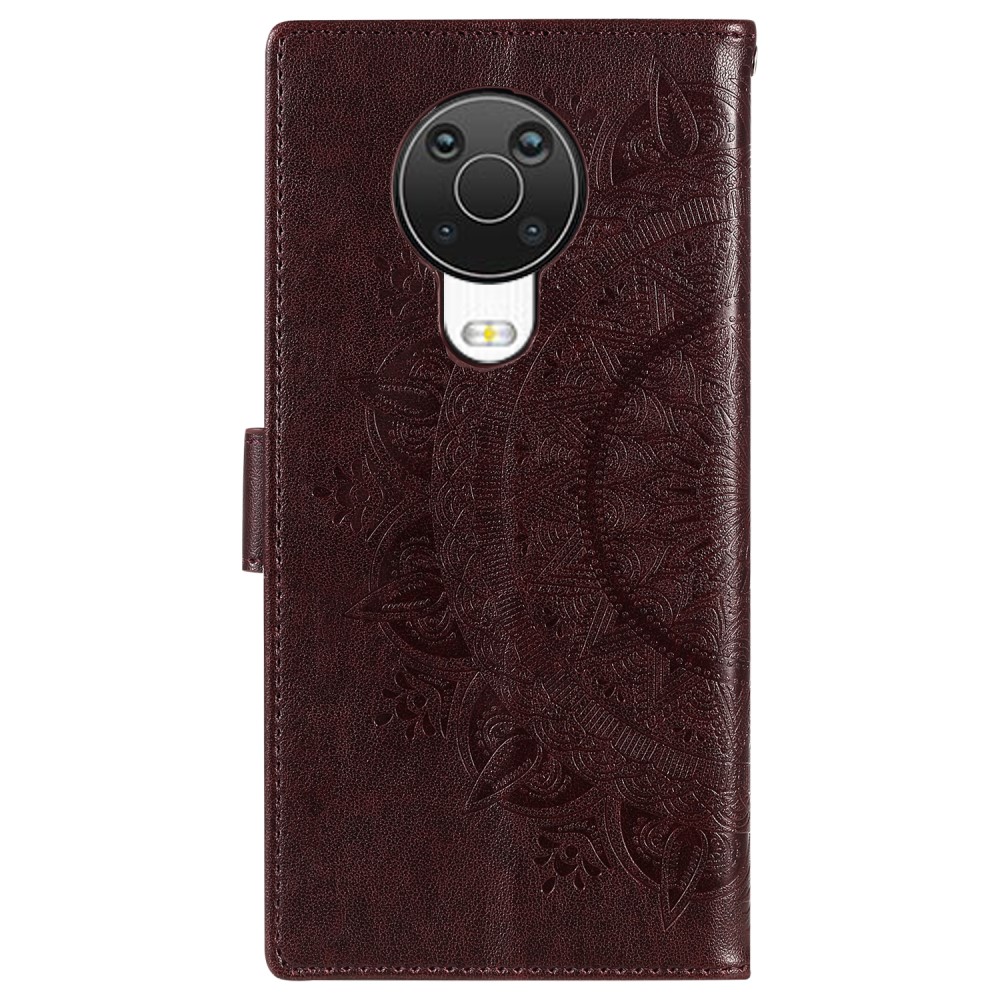  Nokia G10 / G20 Fodral Tryckt Mandala Läder Brun