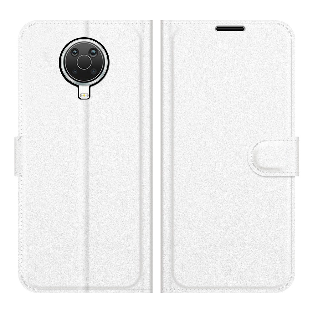  Nokia G10 / G20 Fodral Litchi Läder Vit