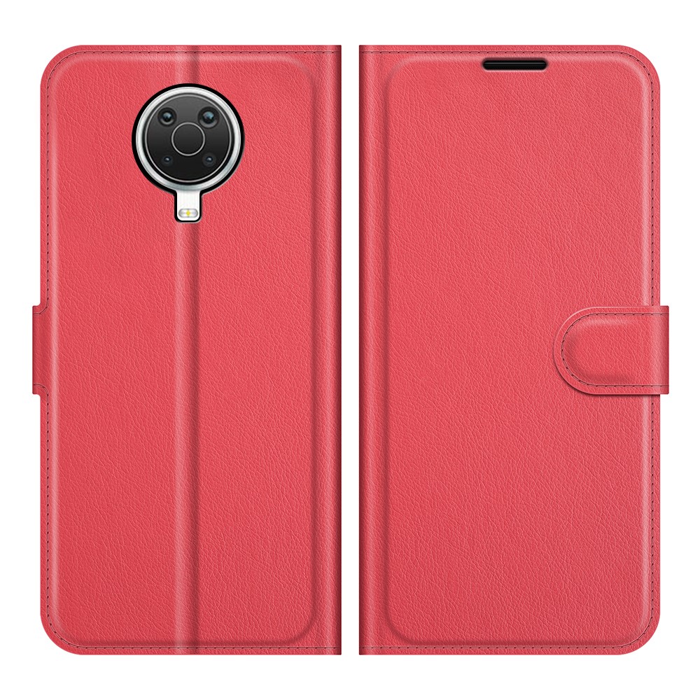  Nokia G10 / G20 Fodral Litchi Läder Röd