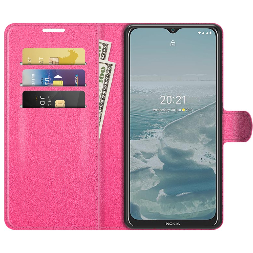  Nokia G10 / G20 Fodral Litchi Läder Rosa