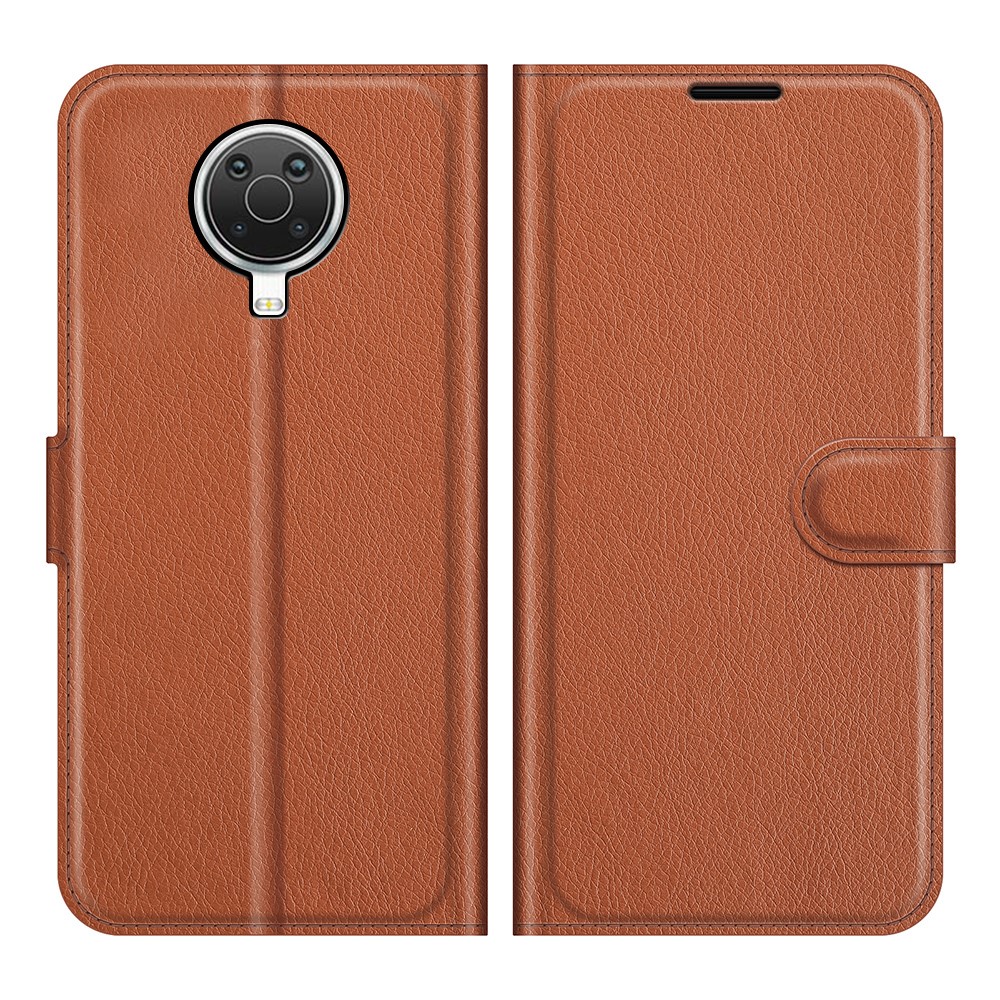  Nokia G10 / G20 Fodral Litchi Läder Brun