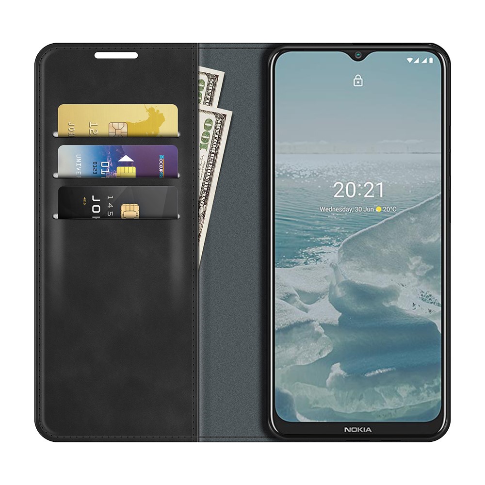  Nokia G10 / G20 Fodral Skin Touch Läder Svart
