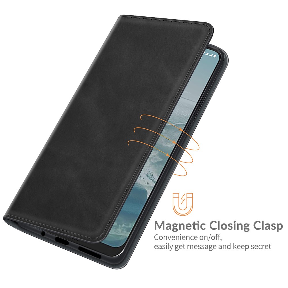  Nokia G10 / G20 Fodral Skin Touch Läder Svart