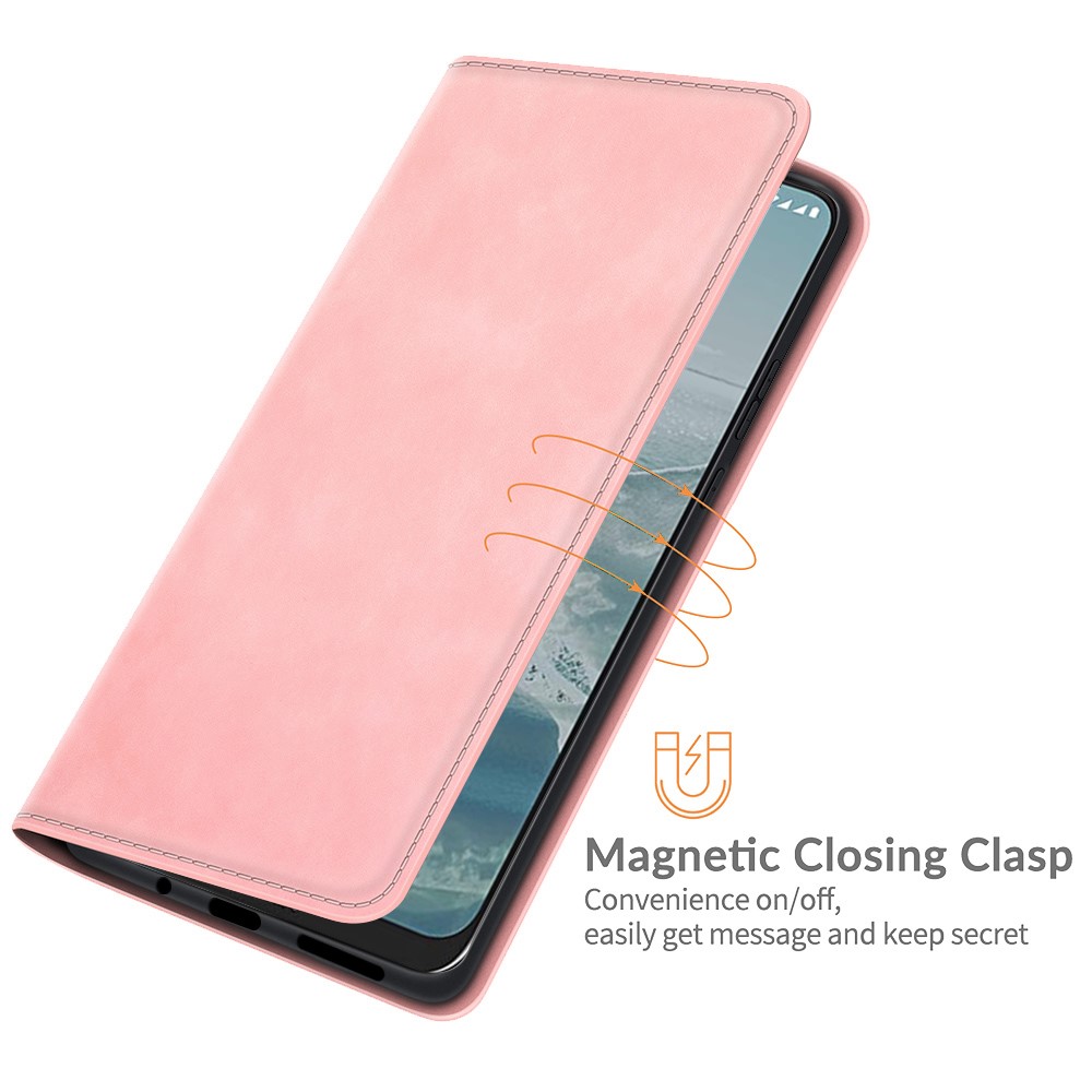  Nokia G10 / G20 Fodral Skin Touch Läder Rosa