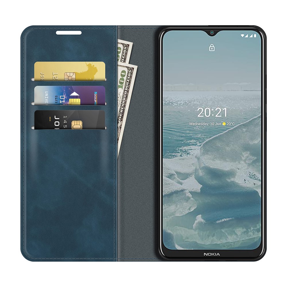  Nokia G10 / G20 Fodral Skin Touch Läder Blå