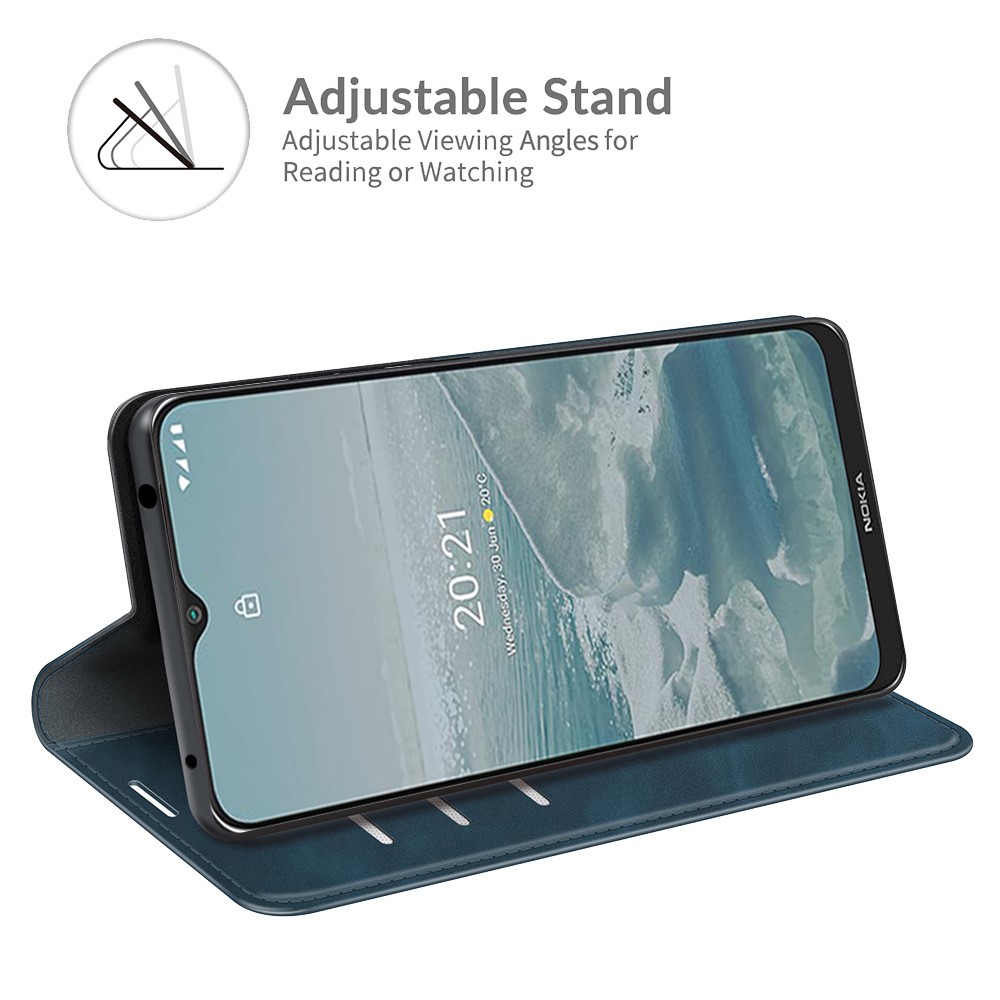  Nokia G10 / G20 Fodral Skin Touch Läder Blå
