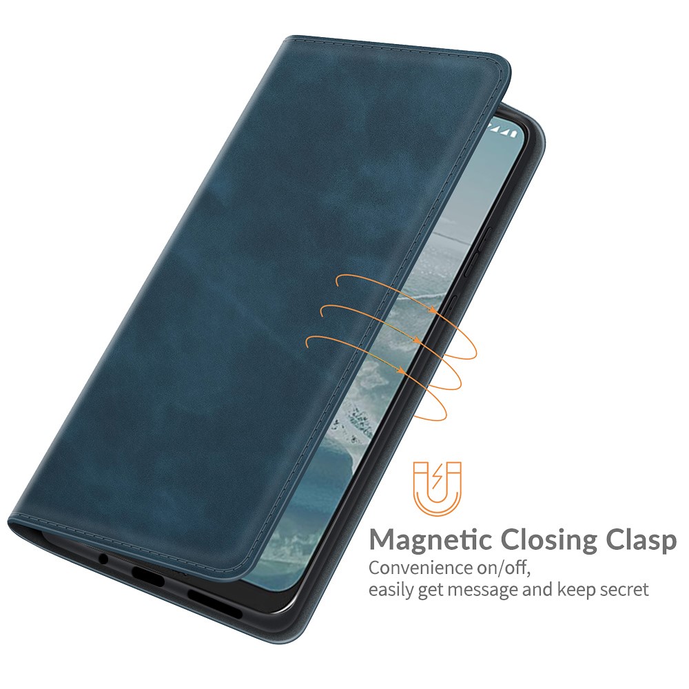  Nokia G10 / G20 Fodral Skin Touch Läder Blå