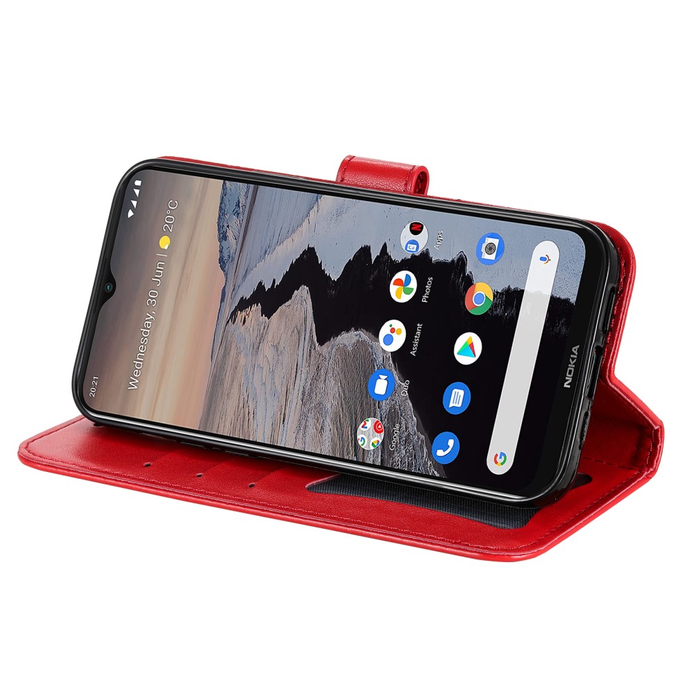  Nokia G10 / G20 Fodral Mandala Läder Röd