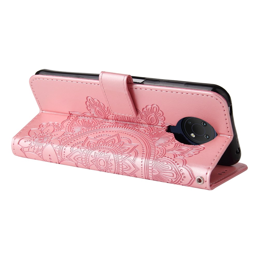  Nokia G10 / G20 Fodral Mandala Läder Roséguld