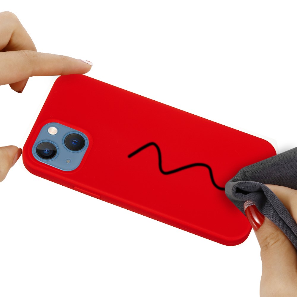  iPhone 13 Skal Liquid Silikon Röd