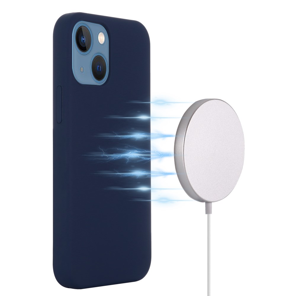  iPhone 13 Skal MagSafe Liquid Silikon Mörk Blå
