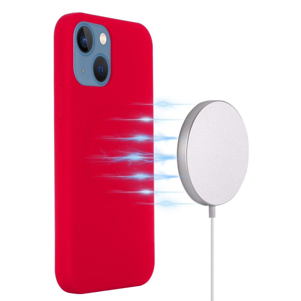  iPhone 13 Skal MagSafe Liquid Silikon Röd