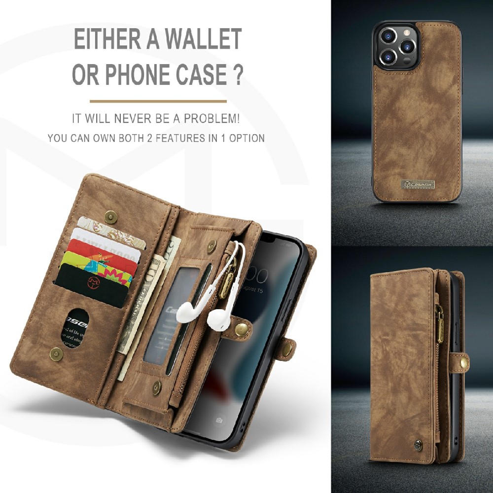 CASEME CASEME iPhone 13 Pro Max Fodral/Skal Magnet 2in1 Multifunktionell Brun